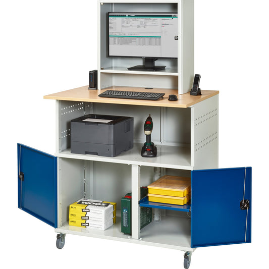 RAU PC-Arbeitsplatz Modell 1023 1.100 x 1.890 x 790 mm (B x H x T) abschließbar