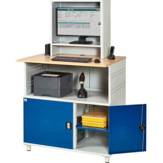 RAU PC-Arbeitsplatz Modell 1023 1.100 x 1.840 x 790 mm (B x H x T) abschließbar