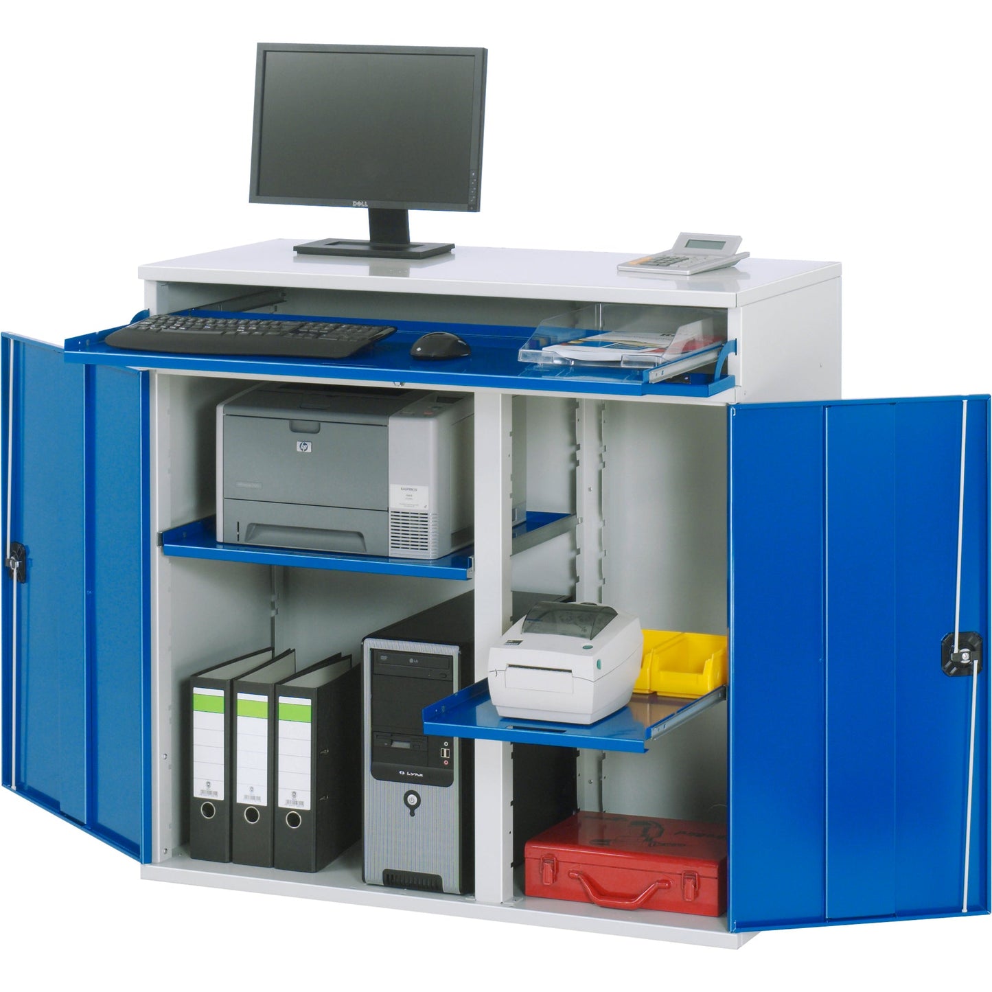 RAU PC-Arbeitsplatz Modell 60 1.100 x 1.060 x 520 mm (B x H x T) abschließbar Stahl, pulverbeschichtet