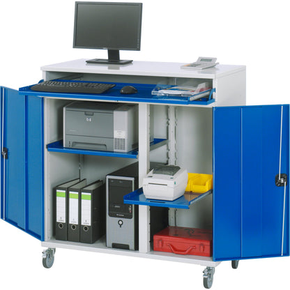 RAU PC-Arbeitsplatz Modell 60 1.100 x 1.185 x 520 mm (B x H x T) abschließbar Stahl, pulverbeschichtet