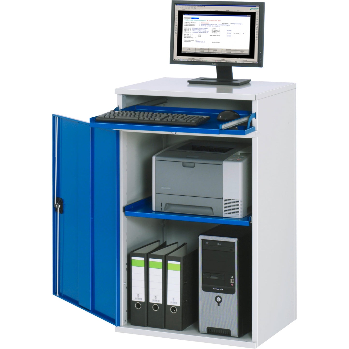 RAU PC-Arbeitsplatz Modell 60 650 x 1.060 x 520 mm (B x H x T) abschließbar Stahl, pulverbeschichtet
