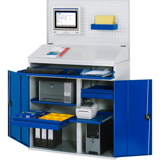 RAU PC-Arbeitsplatz Modell 61 1.100 x 1.770 x 520 mm (B x H x T) abschließbar Stahl, pulverbeschichtet