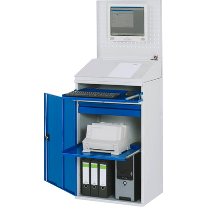 RAU PC-Arbeitsplatz Modell 61 650 x 1.770 x 520 mm (B x H x T) abschließbar Stahl, pulverbeschichtet