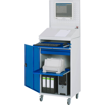 RAU PC-Arbeitsplatz Modell 61 650 x 1.895 x 520 mm (B x H x T) abschließbar Stahl, pulverbeschichtet