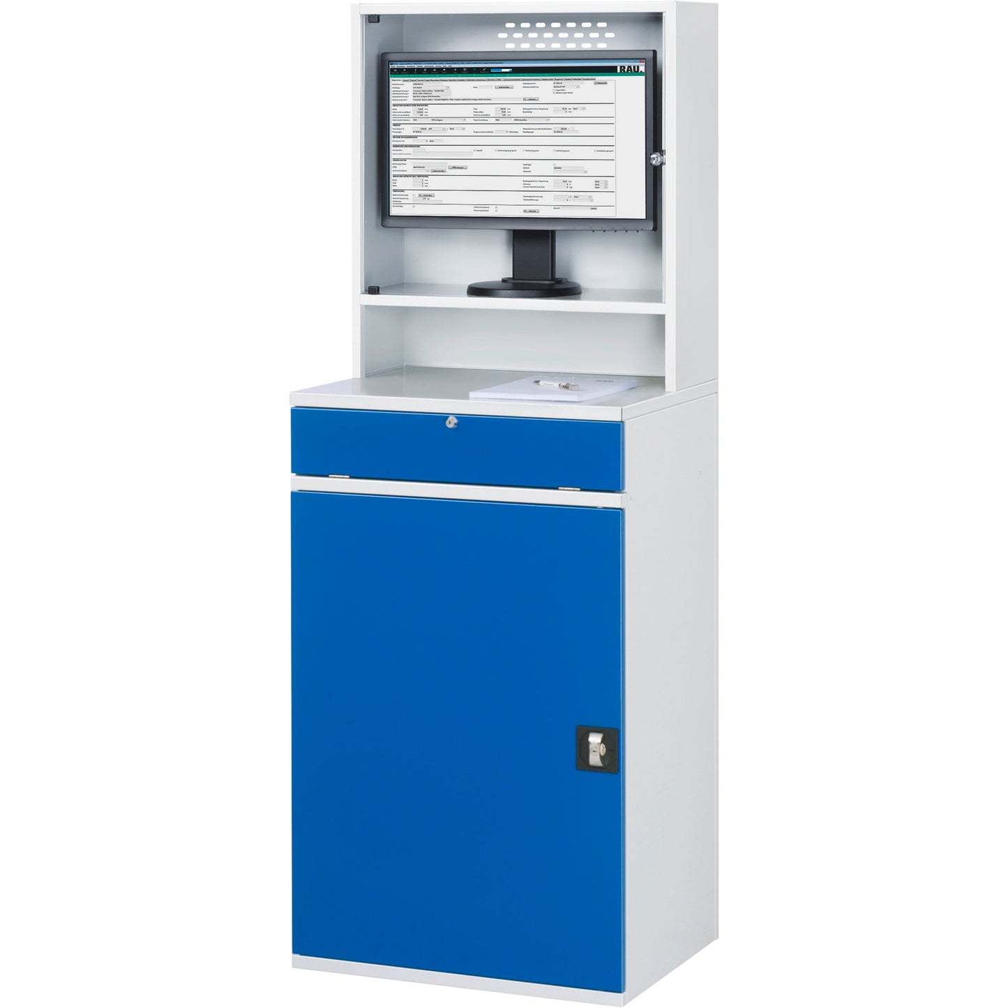 RAU PC-Arbeitsplatz Modell 65 650 x 1.770 x 520 mm (B x H x T) abschließbar Stahl, pulverbeschichtet