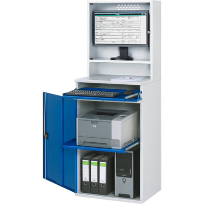 RAU PC-Arbeitsplatz Modell 65 650 x 1.770 x 520 mm (B x H x T) abschließbar Stahl, pulverbeschichtet