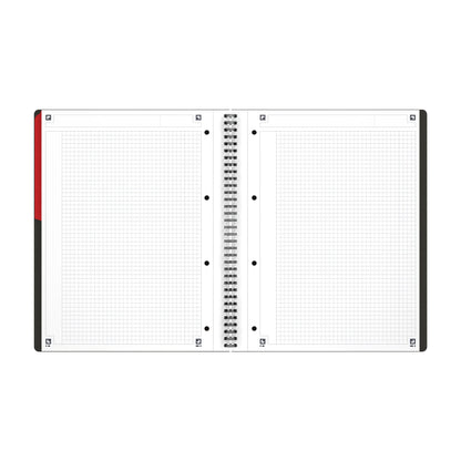 Oxford Collegeblock International Activebook DIN A4+ kariert Polypropylen grau/orange/rot 80 Bl.