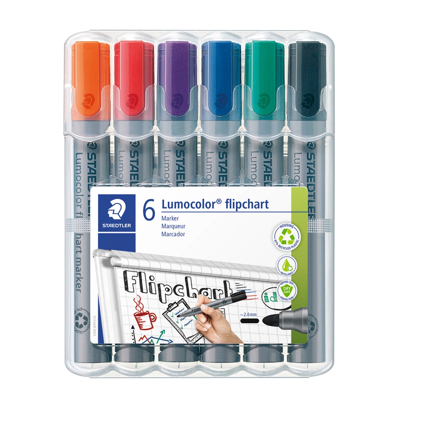 STAEDTLER® Flipchartmarker Lumocolor® 356 2mm farbig sortiert 6 St./Pack.