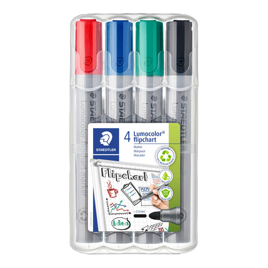 STAEDTLER® Flipchartmarker Lumocolor® 356 2mm farbig sortiert 4 St./Pack.