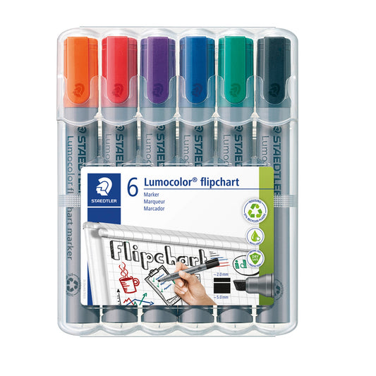 STAEDTLER® Flipchartmarker Lumocolor® 356 2-5mm farbig sortiert 6 St./Pack.