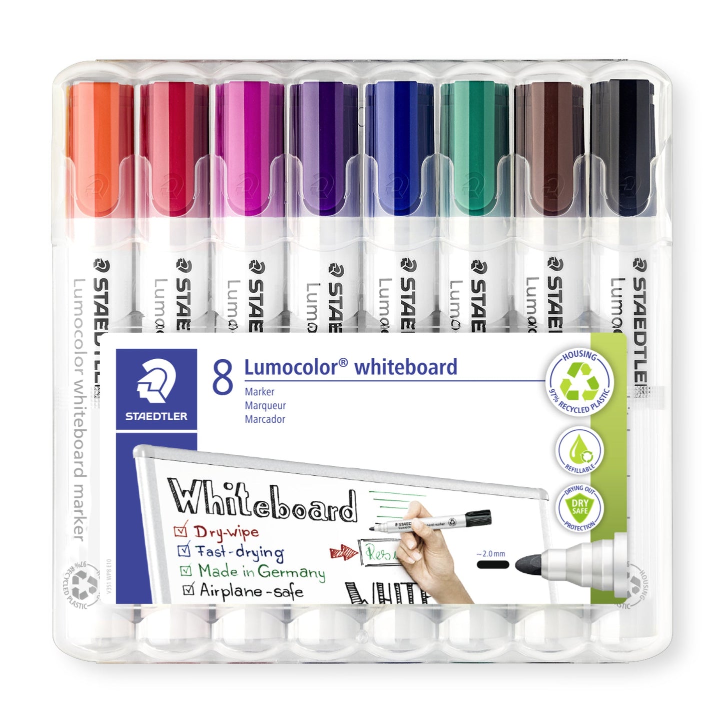 STAEDTLER® Whiteboardmarker Lumocolor® 351 2mm farbig sortiert 8 St./Pack.