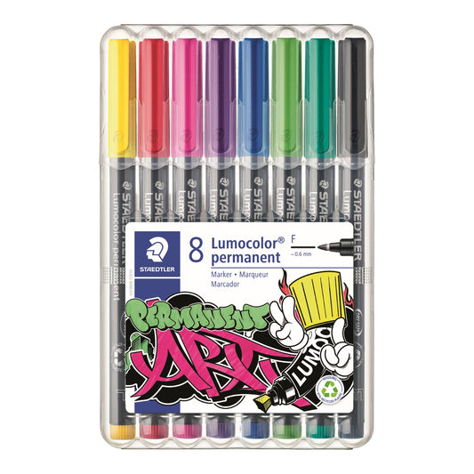STAEDTLER® Folienstift Lumocolor® permanent 318 0,6mm farbig sortiert nicht dokumentenecht 8 St./Pack.