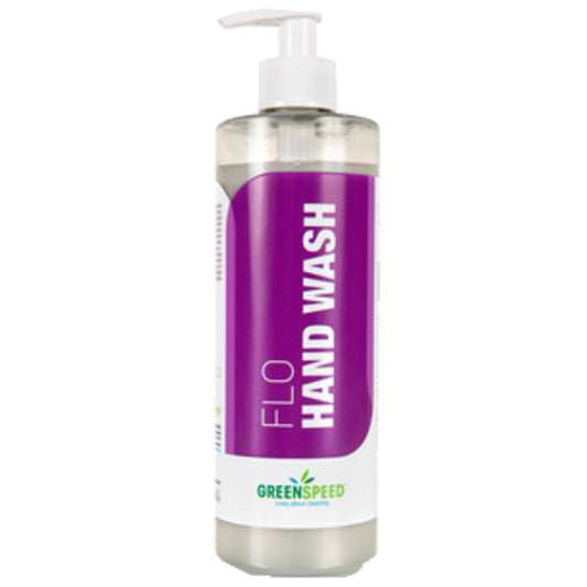 GREENSPEED Flüssigseife FLO HAND WASH Blume biologisch abbaubar pH-Wert: 5 Ausführung des Behälters: Pumpflasche Material des Behälters: Kunststoff 0,5l