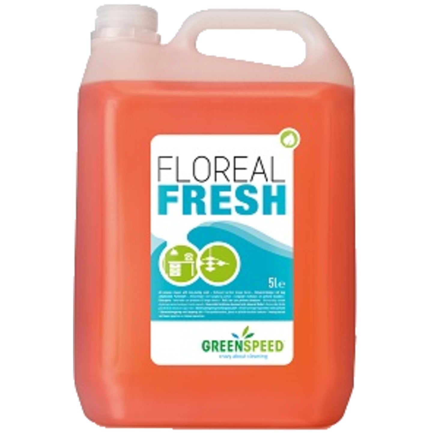 GREENSPEED Allzweckreiniger Floreal Fresh Oberflächen Blumen biologisch abbaubar 8 Kanister 50 % Kunststoff, recycelt, 50 % Polyethylen recycelbar 5l