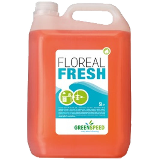 GREENSPEED Allzweckreiniger Floreal Fresh Oberflächen Blumen biologisch abbaubar 8 Kanister 50 % Kunststoff, recycelt, 50 % Polyethylen recycelbar 5l