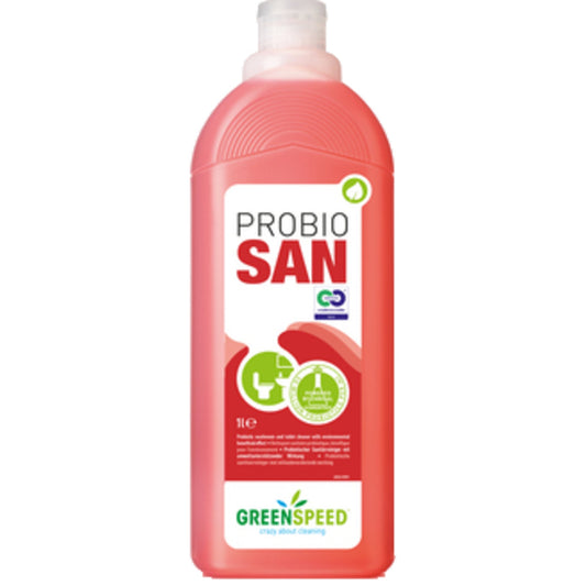 GREENSPEED Badreiniger Probio San nicht dermatologisch getestet biologisch abbaubar pH-Wert: 7 Flasche 25 % Kunststoff, recycelt, 75 % Plantplastic recycelbar 1l