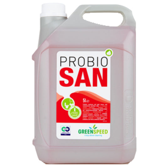 GREENSPEED Badreiniger Probio San nicht dermatologisch getestet biologisch abbaubar pH-Wert: 7 Kanister 50 % Kunststoff, recycelt, 50 % Polyethylen recycelbar 5l