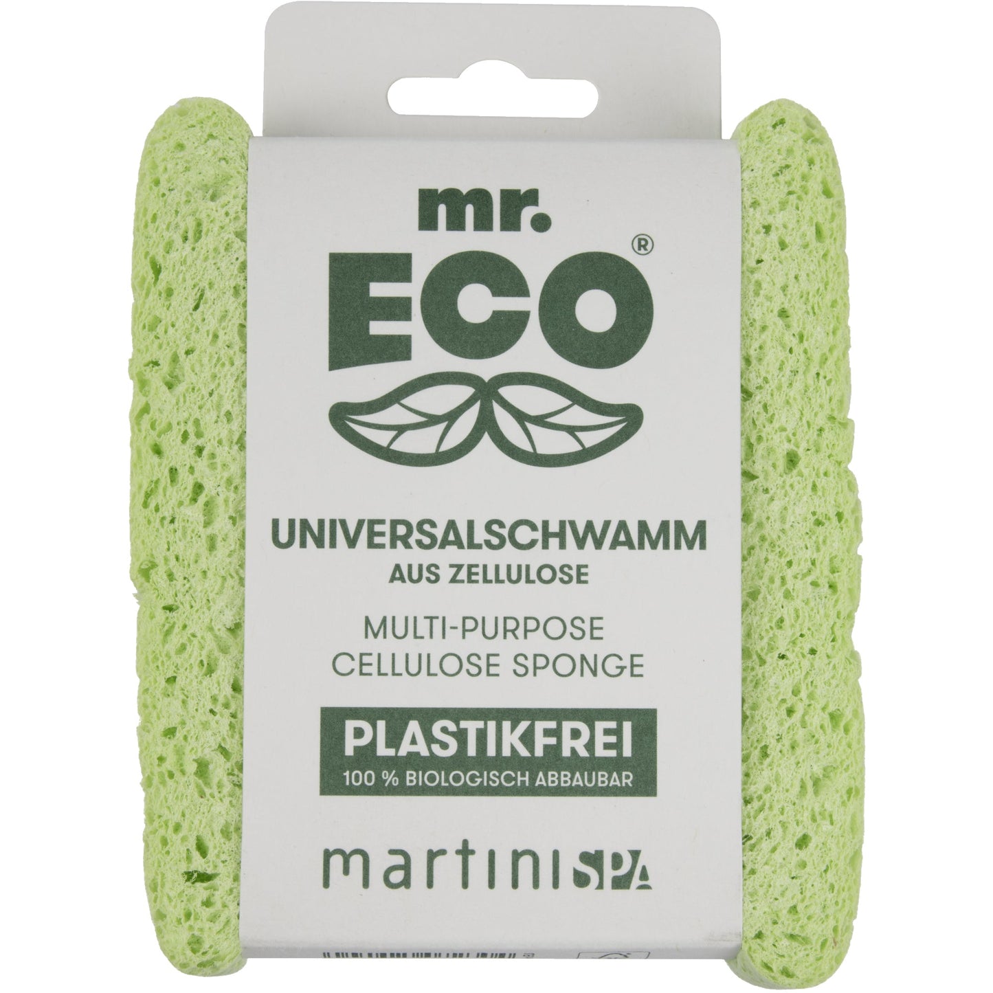 mr. ECO Reinigungsschwamm 9 x 12 x 2,3 cm (B x H x T) 100 % pflanzliche Zellulose hellgrün
