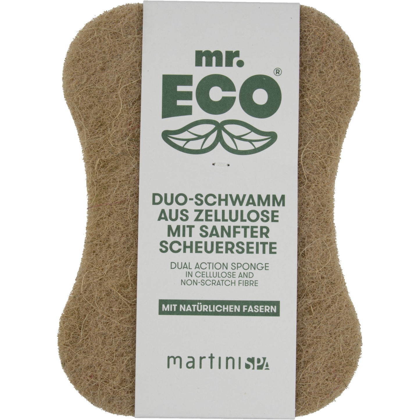 mr. ECO Reinigungsschwamm 18,5 x 13 x 1,5 cm (B x H x T) Pflanzliche Zellulose/Sisal (Agave)/PET, recycelt hellgrün/braun