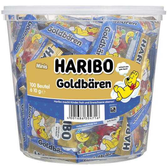 HARIBO Fruchtgummi Goldbären GUTE NACHT 100 x 10 g/Pack.
