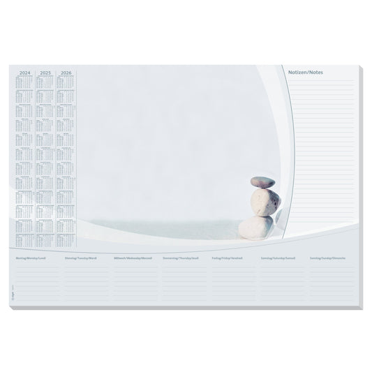SIGEL Schreibunterlage Design 59,5 x 41 cm (B x H) mit Kalender 3 Jahre Papier grau 30 Bl.