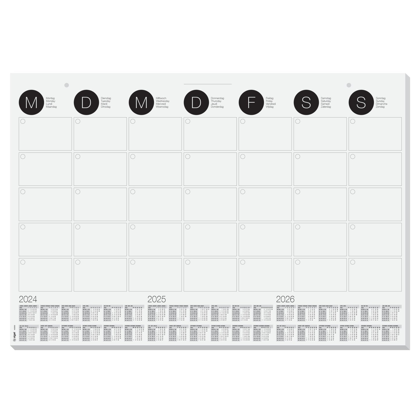 SIGEL Schreibunterlage 59,5 x 41 cm (B x H) mit Kalender 3 Jahre Papier weiß 12 Bl.
