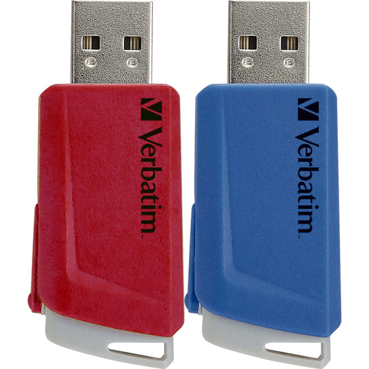 Verbatim USB-Stick Store `n` Click USB 3.2 Gen 1 32Gbyte rot, blau 2 St./Pack.