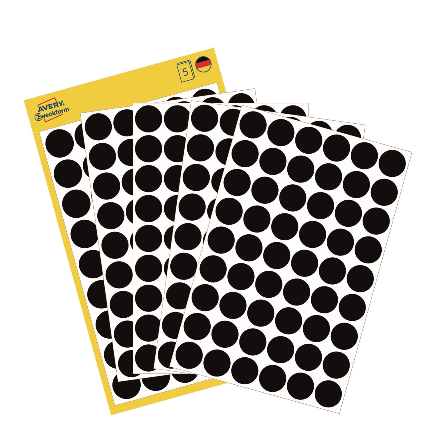 Avery Zweckform Markierungspunkt 12mm Papier schwarz 270 Etik./Pack.