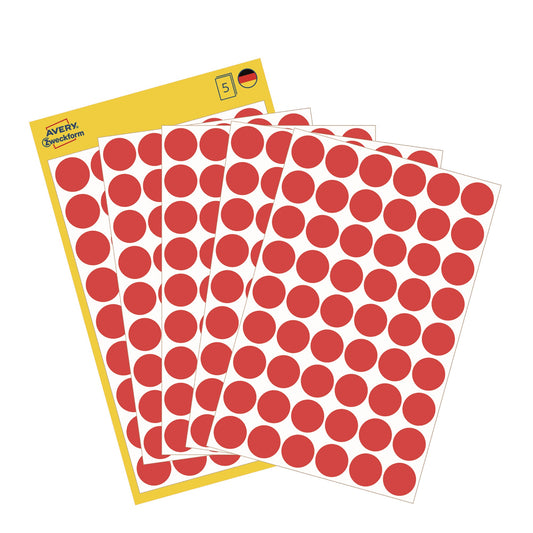 Avery Zweckform Markierungspunkt 12mm Papier rot 270 Etik./Pack.