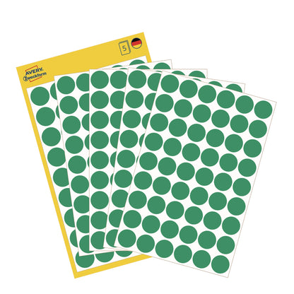 Avery Zweckform Markierungspunkt 12mm Papier grün 270 Etik./Pack.