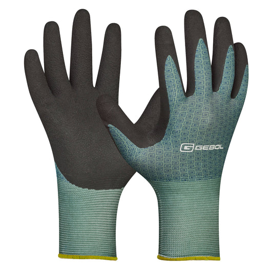 GEBOL Arbeitshandschuhe MENTHA 8 II 100 % Polyester schwarz/grün