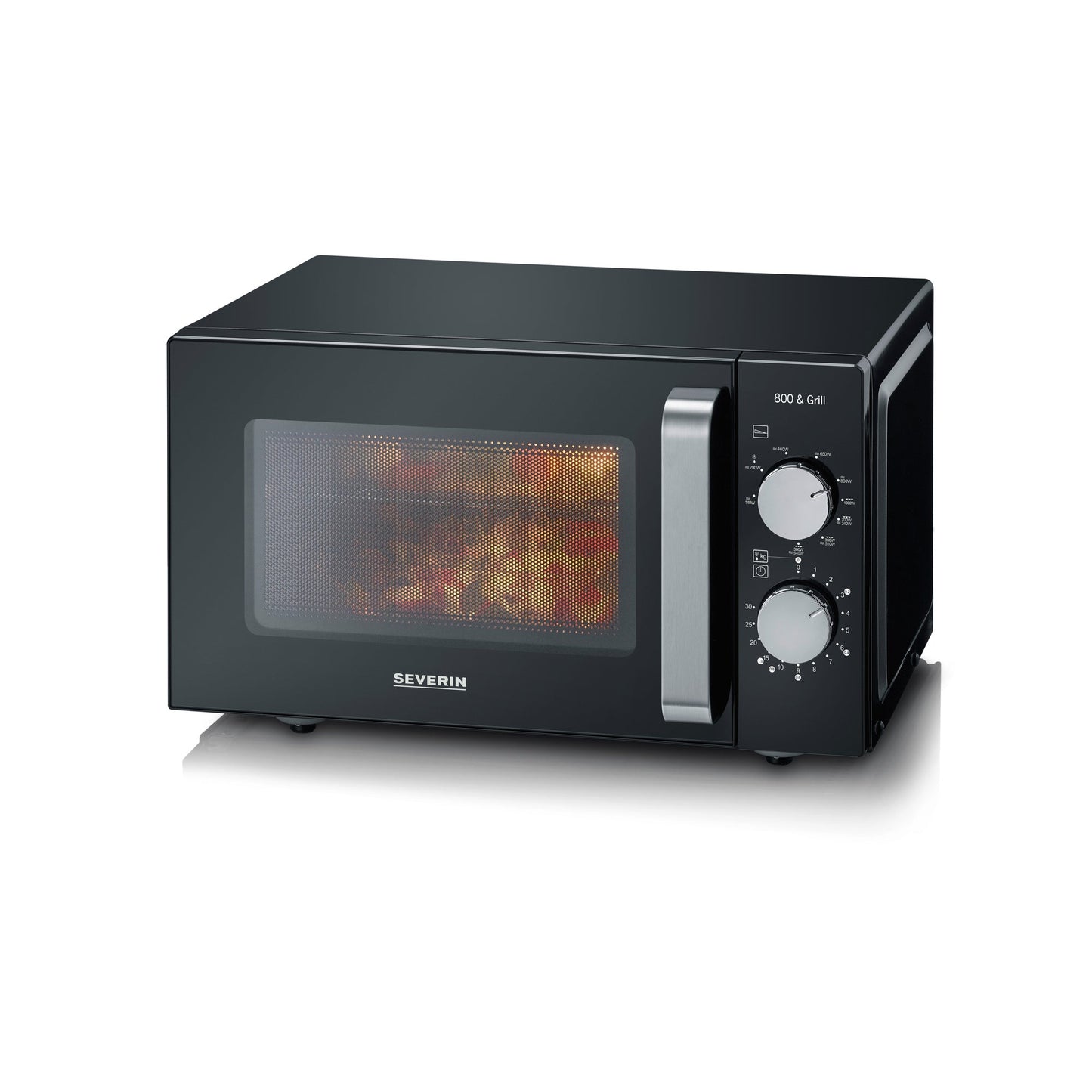 SEVERIN Mikrowelle MW 7762 46,2 x 27 x 39,5 cm (B x H x T) 20l 800W Einschubrost Stahlblech/ABS Kunststoff/Glas