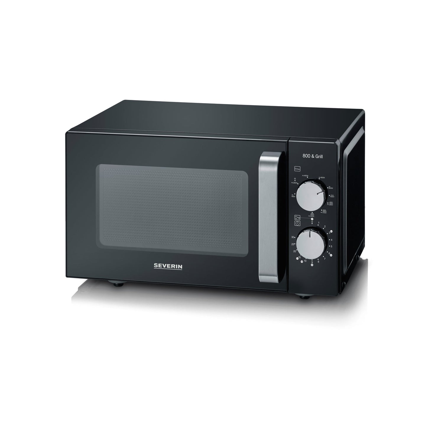 SEVERIN Mikrowelle MW 7762 46,2 x 27 x 39,5 cm (B x H x T) 20l 800W Einschubrost Stahlblech/ABS Kunststoff/Glas