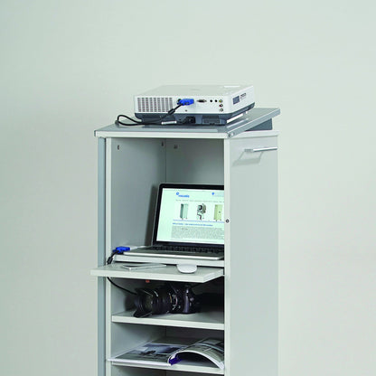 rocada PC-Arbeitsplatz 470 x 1.200 x 500 mm (B x H x T) abschließbar Holzfaser, melaminbeschichtet/PVC lichtgrau