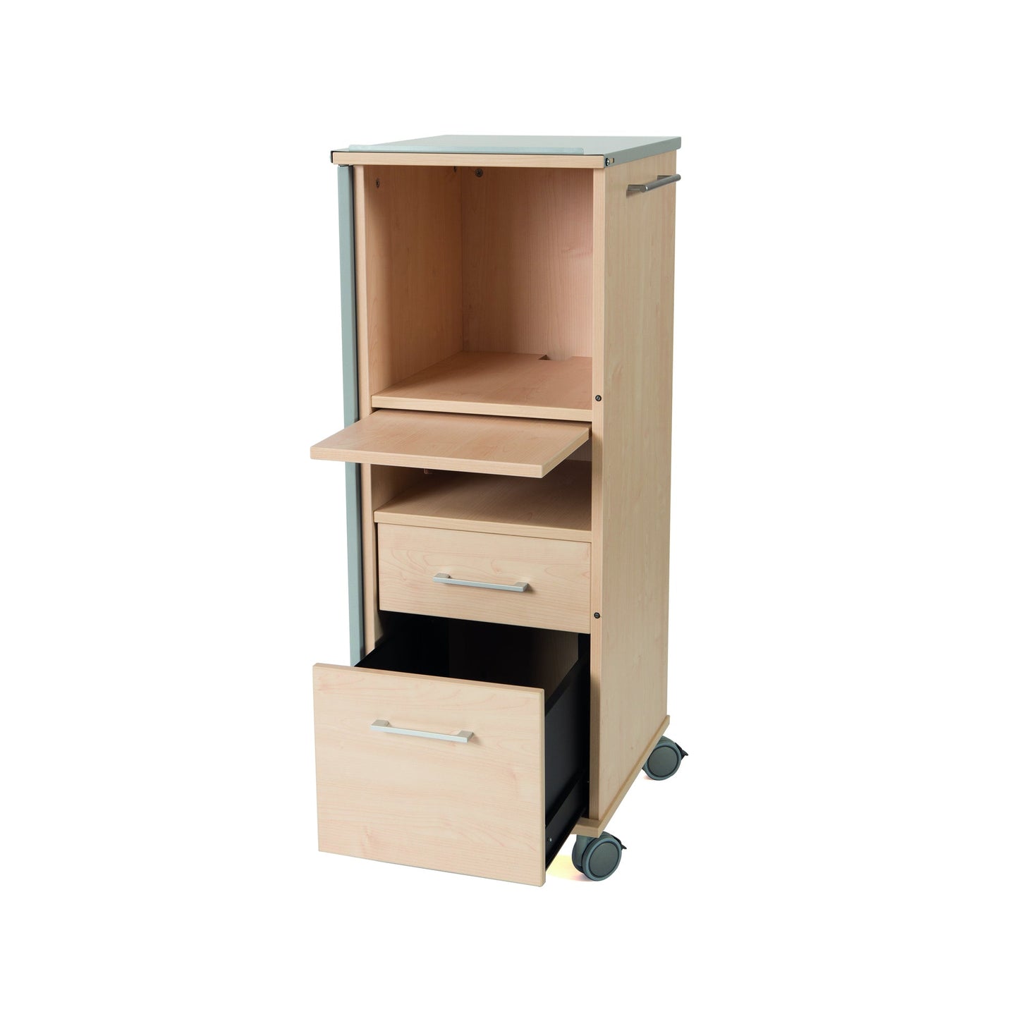 rocada PC-Arbeitsplatz 470 x 1.200 x 500 mm (B x H x T) 2 Schubladen abschließbar buche