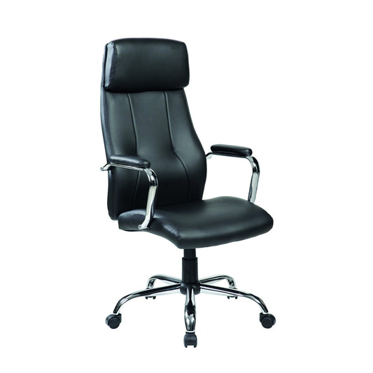rocada Chefsessel 986V22 48-58cm Synchronmechanik mit Armlehnen Rolle ungebremst (für Teppichboden) Metall, vercrohmt schwarz