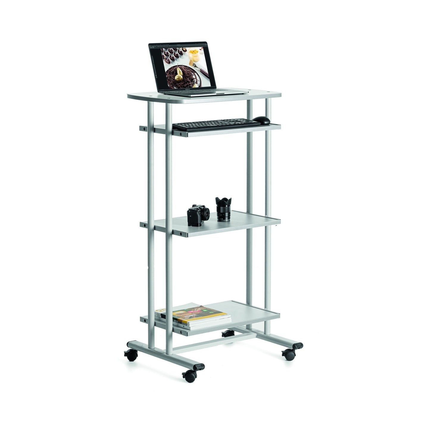 rocada PC-Arbeitsplatz 490 x 1.260 x 680 mm (B x H x T) 600 x 540 mm (B x T) nicht abschließbar grau