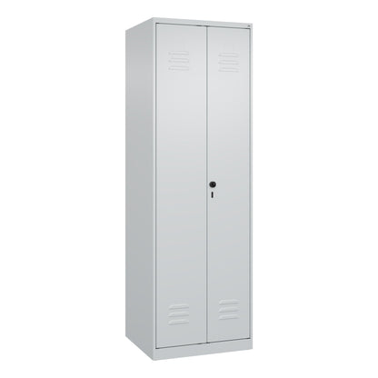 C+P Kleiderspind Classic PLUS 600 x 1.850 x 500 mm (B x H x T) 2 Abteile Stahl Farbe der Front: lichtgrau Farbe des Korpus: lichtgrau