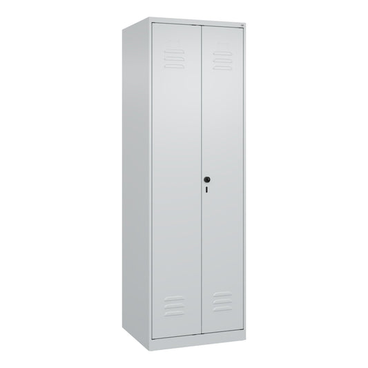 C+P Kleiderspind Classic PLUS 600 x 1.850 x 500 mm (B x H x T) 2 Abteile Stahl Farbe der Front: lichtgrau Farbe des Korpus: lichtgrau