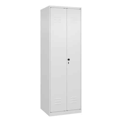 C+P Kleiderspind Classic PLUS 600 x 1.850 x 500 mm (B x H x T) 2 Abteile Stahl Farbe der Front: verkehrsweiß Farbe des Korpus: verkehrsweiß