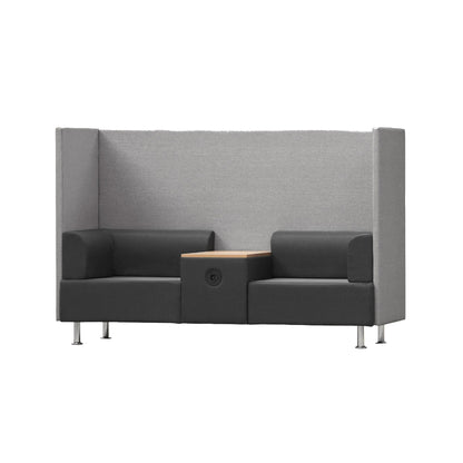rocada Besprechungszone Be Soft 2 Einzelsitze, Tisch 1.290 x 680 x 2.000 mm (B x H x T) 2 Sitzeinheiten grau eiche