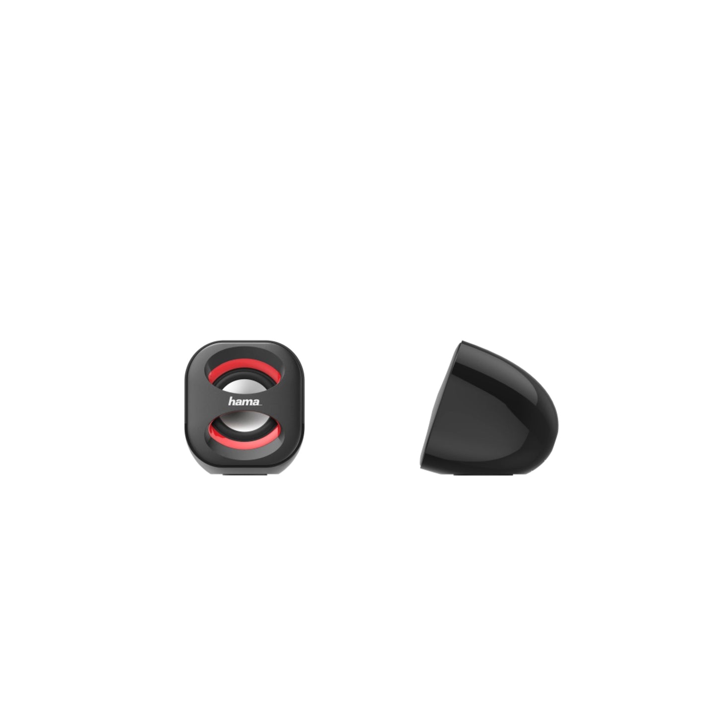 Hama Lautsprecher Sonic Mobil 183 7,2 x 8,2 x 7,5 cm (B x H x T) Stereo USB schwarz/rot 2 St./Pack.
