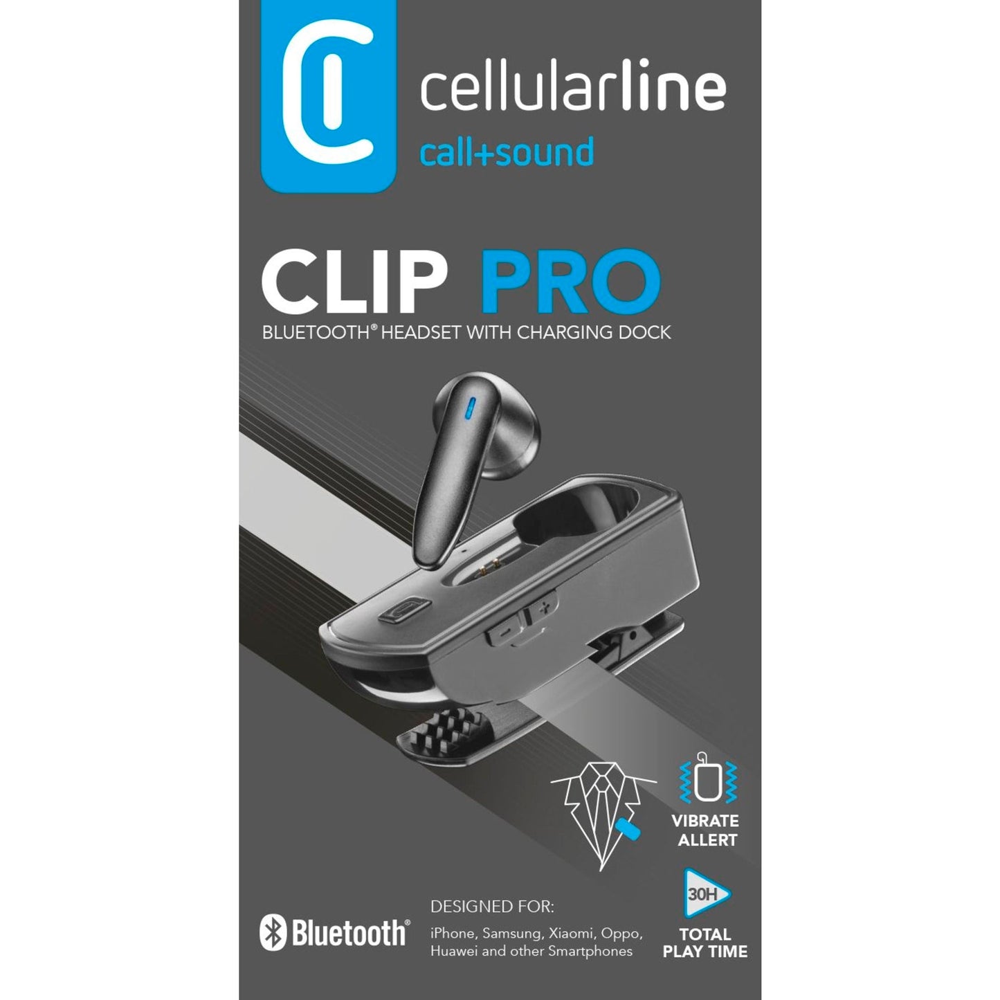 cellularline Headset CLIP PRO Smartphones USB-C inkl. Ladestation, USB-C-Ladekabel