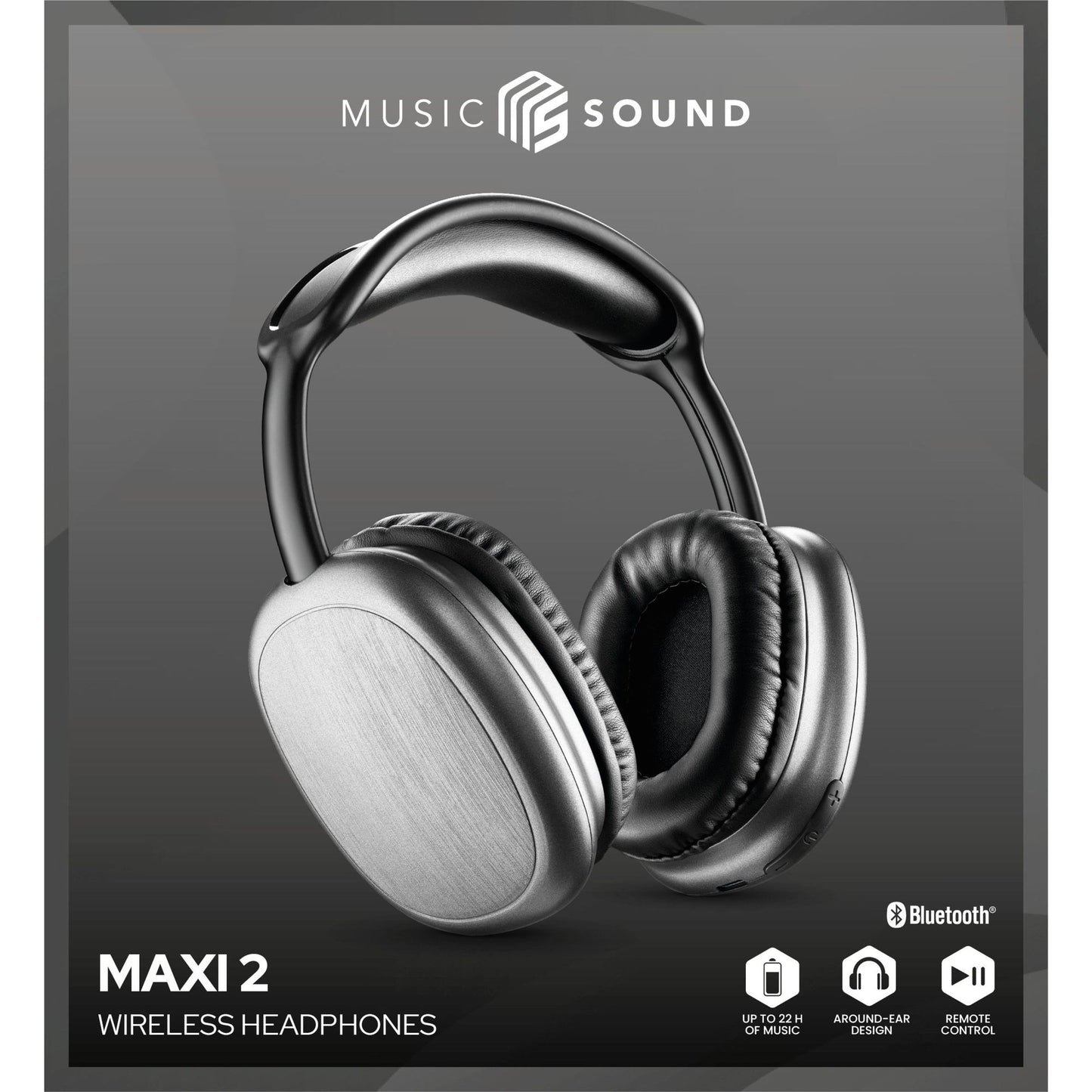 cellularline Kopfhörer MAXI2 Music Sound Over-Ear Smartphones Akku inkl. Ladekabel schwarz