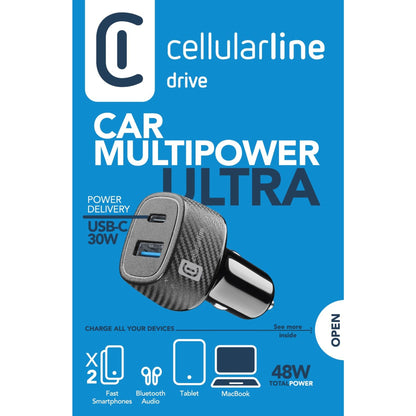 cellularline Kfz-Ladegerät CAR MULTIPOWER ULTRA Geräte mit USB-Anschluss schwarz