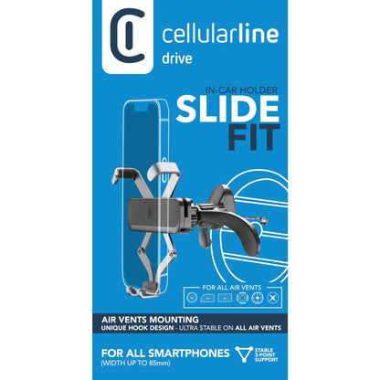 cellularline Kfz-Halterung SLIDE FIT Smartphones 8,5 cm (3,3") zur Befestigung an: Lüftungsgitter schwarz