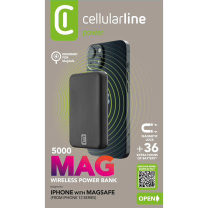 cellularline Powerbank MAG 5000 Produktverwendung: Apple iPhone USB-C inkl. USB-C/USB-C-Kabel schwarz