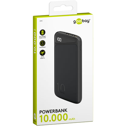 Goobay® Powerbank Slimline Produktverwendung: USB-fähige Geräte 69 x 15,5 x 140 mm (B x H x T) Micro-USB, USB-C, 2 x USB 2.0 inkl. USB-Kabel (USB-A/USB-C) schwarz