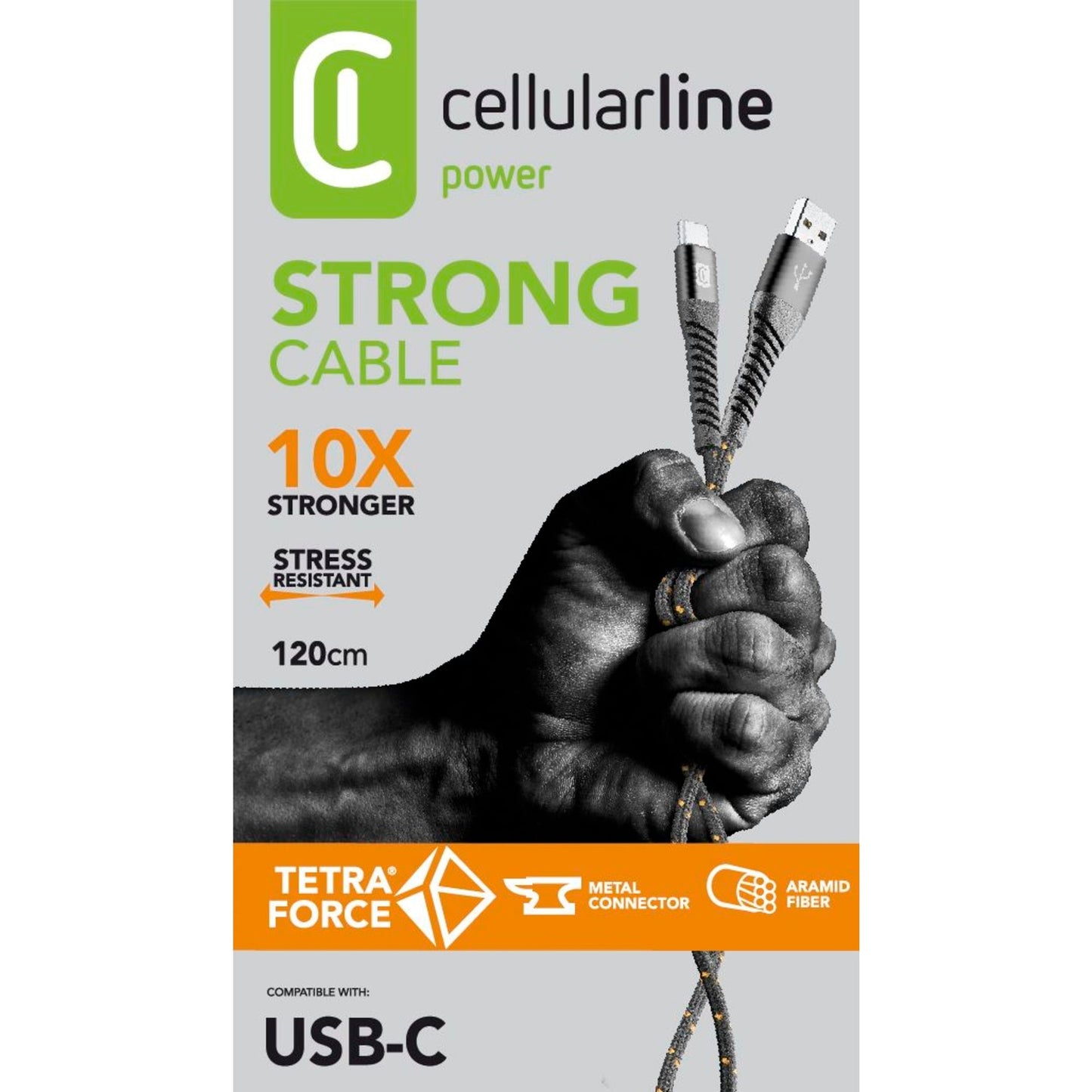 cellularline USB-Kabel Tetra Force 1,2m schwarz