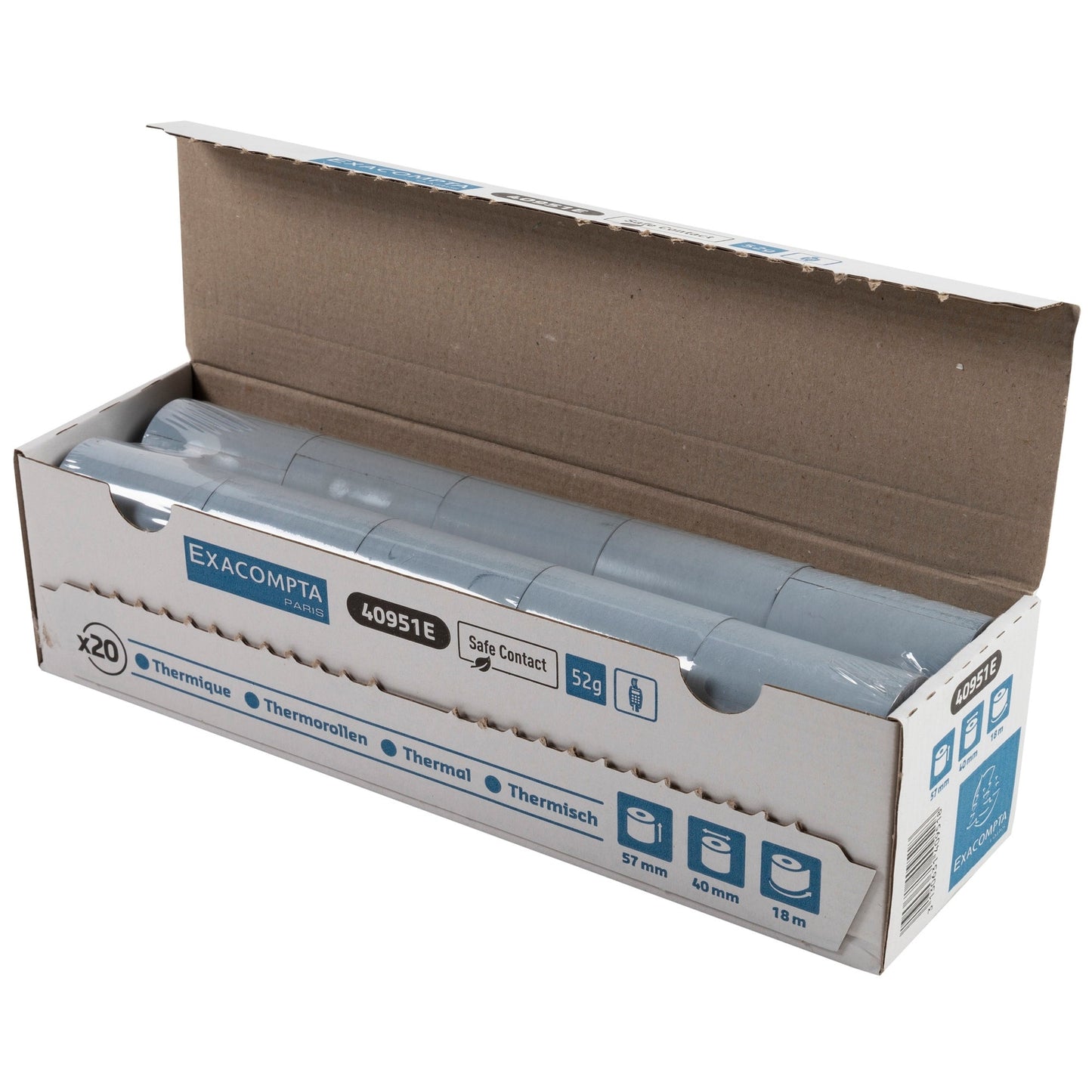 Exacompta Thermokassenrolle Safe Contact 57 mm x 18 m (B x L) 40mm BPA-frei phenolfrei 20 St./Pack.